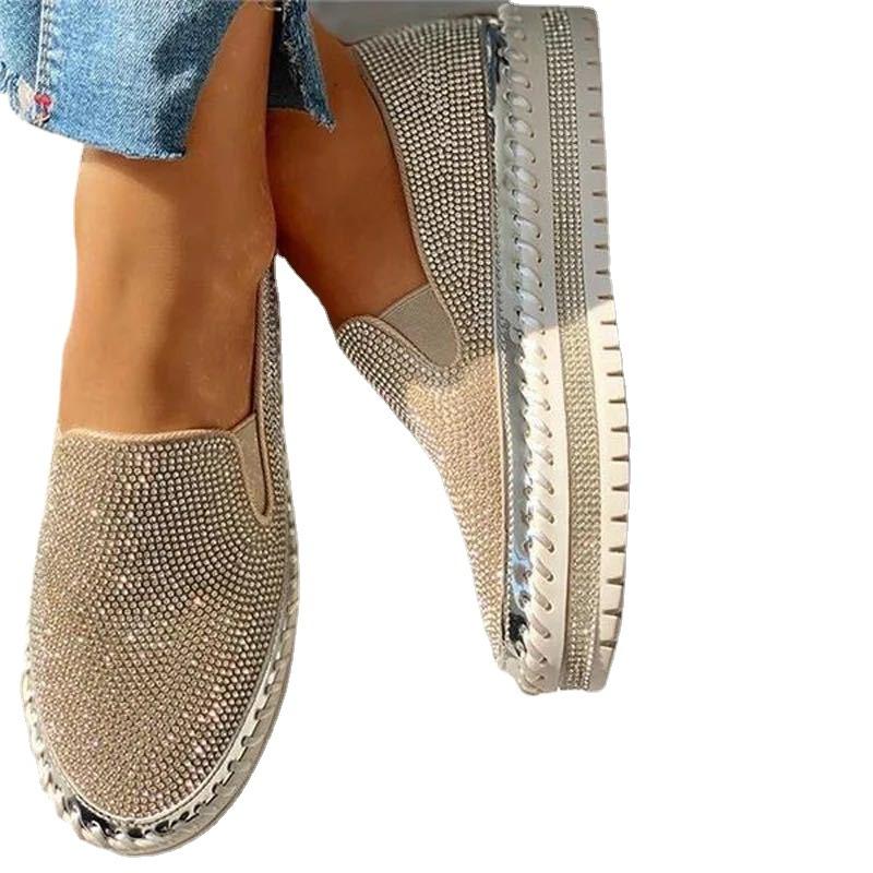 2025 spring European and American women's shoes flat single shoes women's new casual large size women's shoes