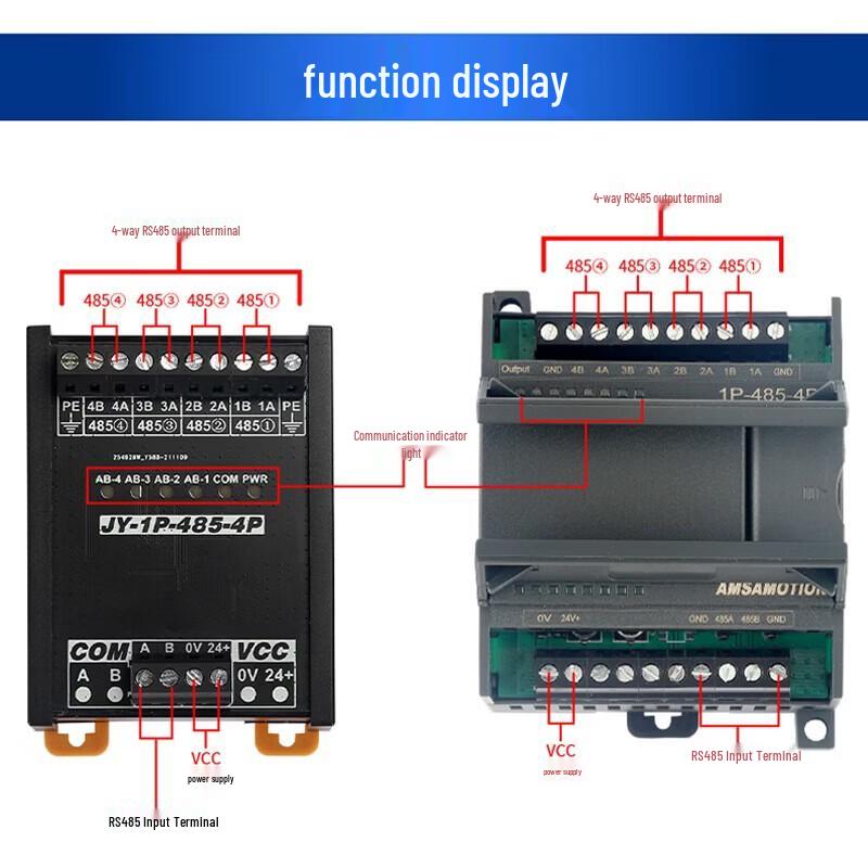 Aimoxun Industrial 1-to-4 Channel RS485 Hub