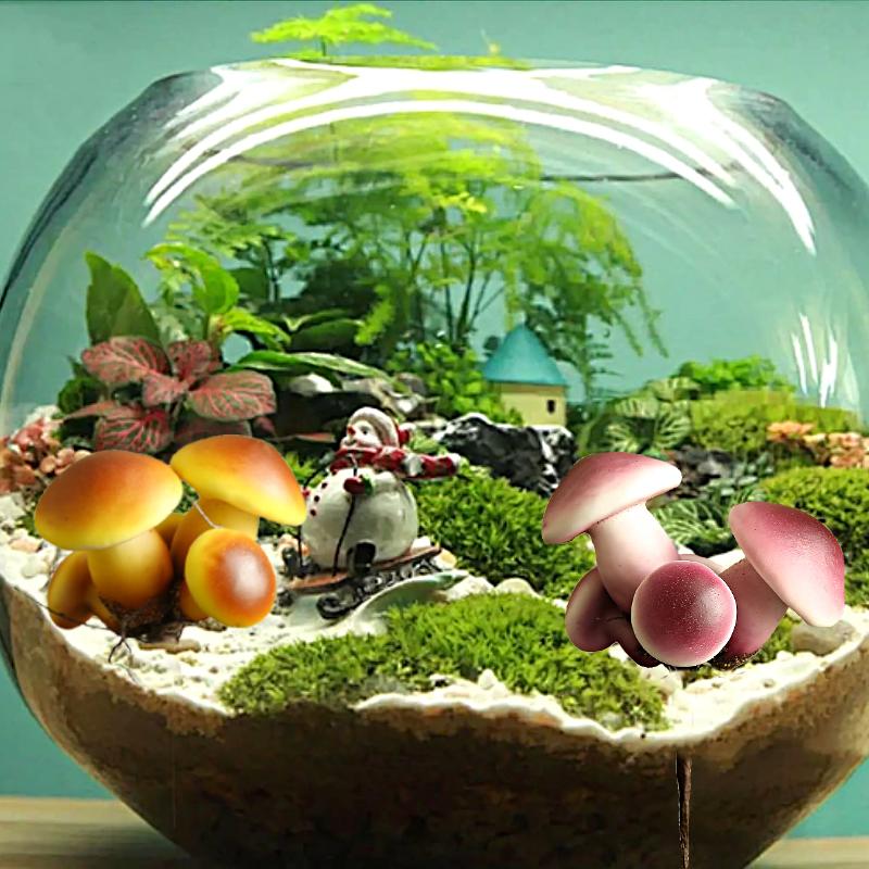 1PC Artificial Plant Cute Micro Landscape DIY Mini Mushrooms Simulated Forest Landscape Accessories Bonsai & Garden Decor