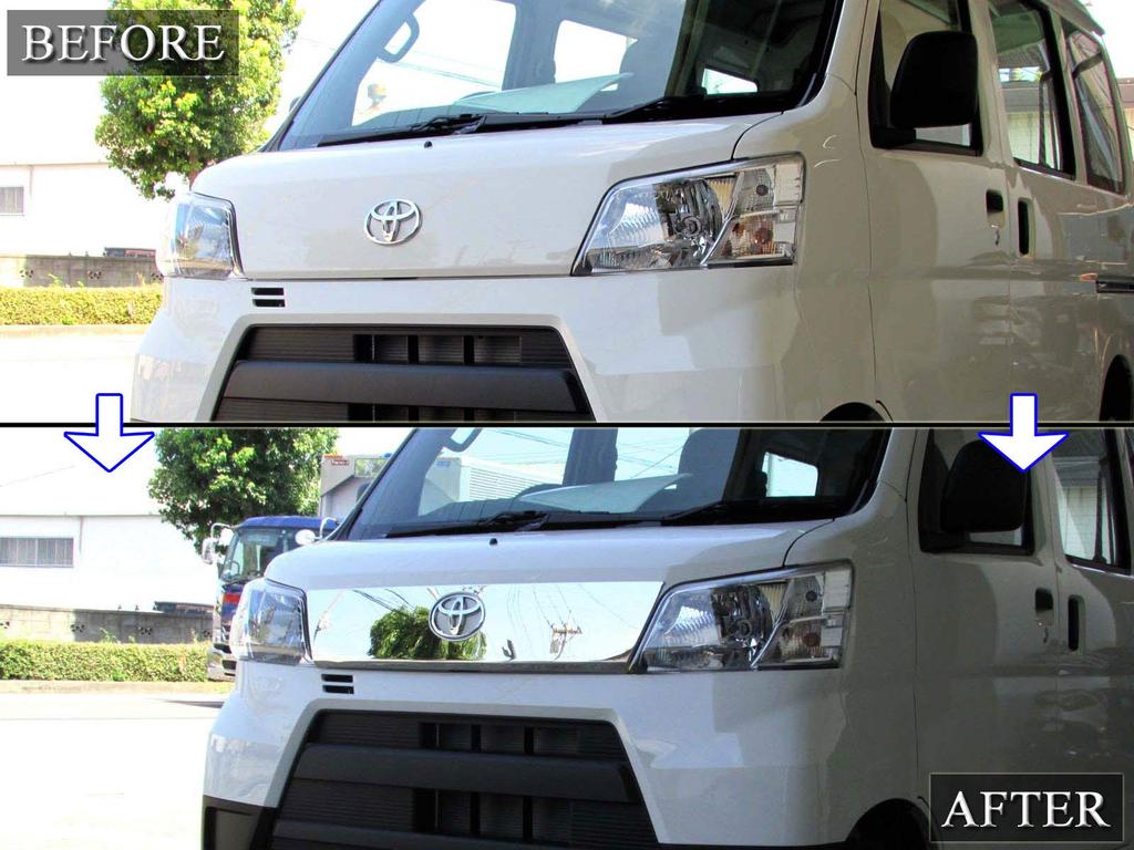 BRIGHTZ Finish Stainless Steel Plated Hood Panel for Pixis Van with Part 28626 Ultra-Mirror S321M/S331M (Late Model) [BON-COV-054] (Compatible S,