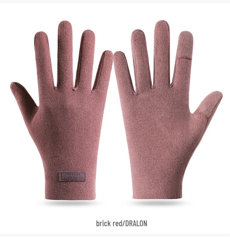 Damen Herbst/Winter Warme Samthandschuhe: Voll- und Halbfinger, Touchscreen-kompatibel für Outdoor und Autofahren.