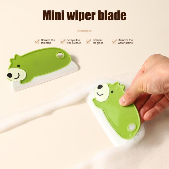 Water Wiper Cartoon Design Soft Scraping Strip Easy Clean Wiper Glass Mirrors Windows Bathroom Surfaces Wiper