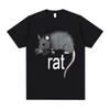Funny Rat Meme Tshirt Unisex Unisex Clothing Casual Oversized Short Sleeve T Shirts Unisex Fleece Cotton Tshirts Novelty Clothes