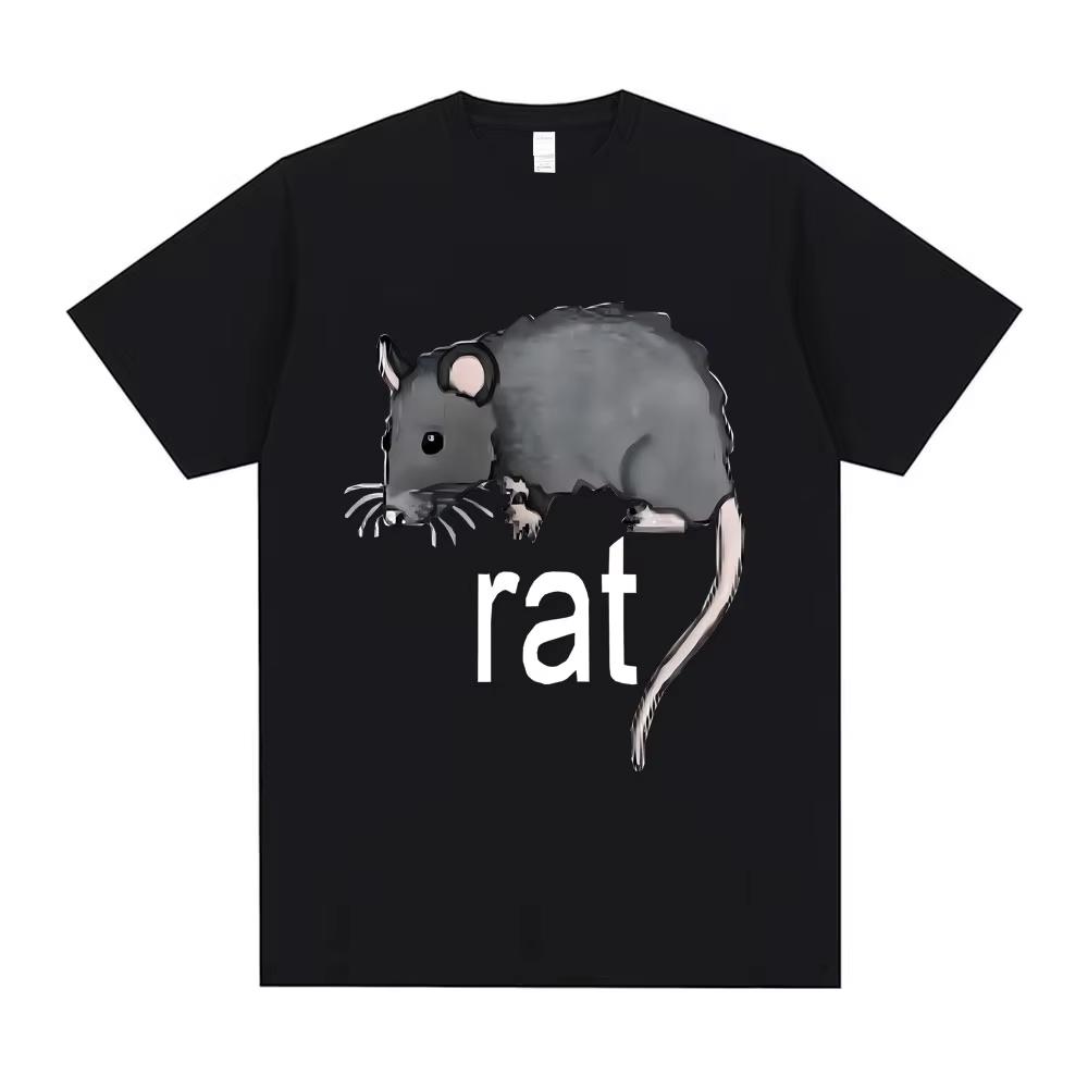 Funny Rat Meme Tshirt Unisex Unisex Clothing Casual Oversized Short Sleeve T Shirts Unisex Fleece Cotton Tshirts Novelty Clothes