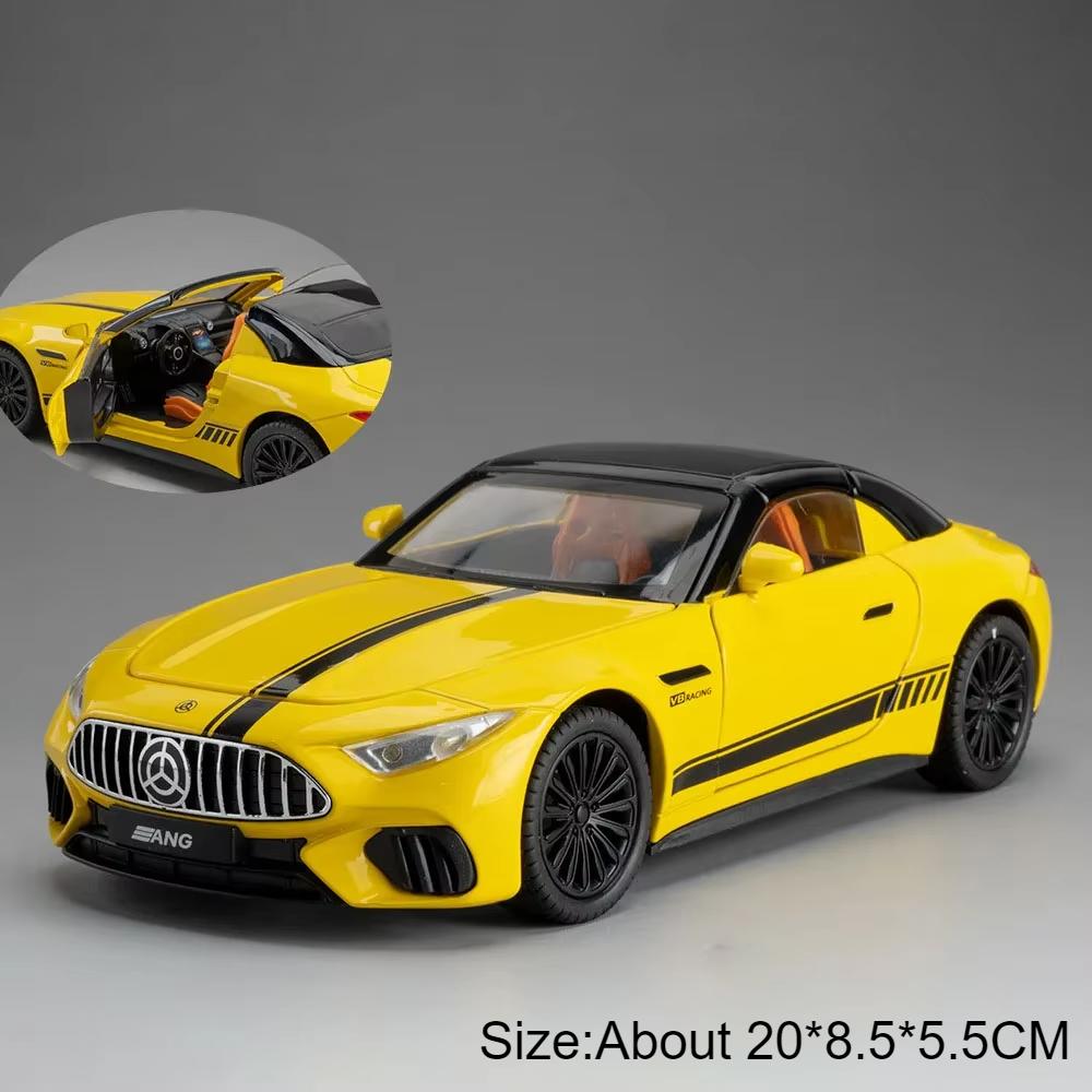 1:22 300SL SL63 Model Toy Super Car Light Sound Pull Back Doors Opened Shock Absorption Sports Cars Models Ornaments Gifts