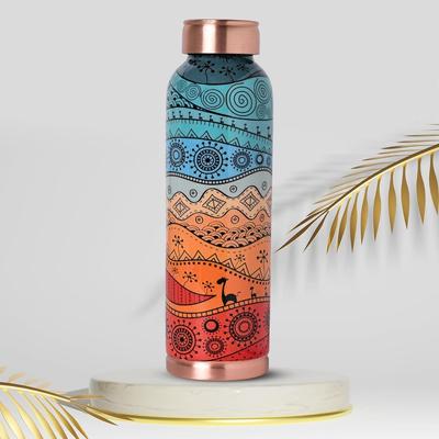 Printed Design 1 Litre Water Bottle With Leak And Rust Proof Protection For Home And Office Use Ayurveda And Yoga Health Benefits Bottle (Multicolor)