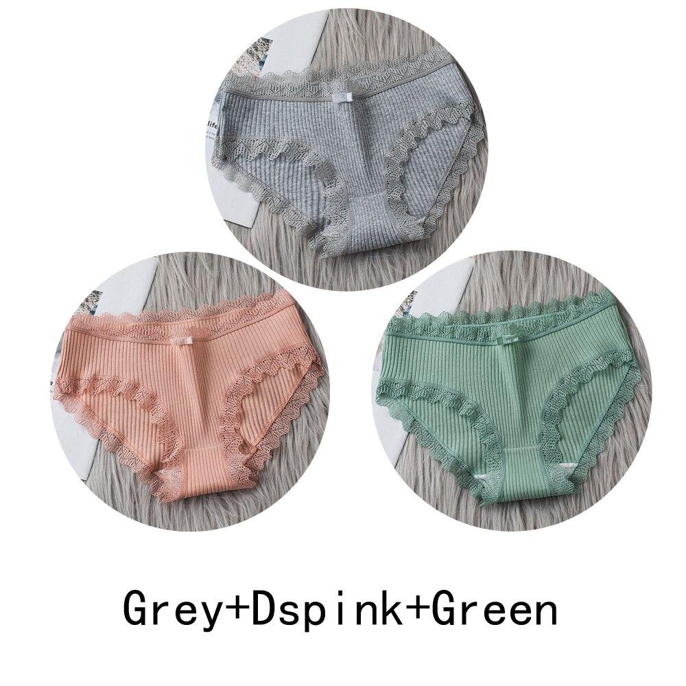 3PCS/lot Cotton Panties Women Comfortable Underwears Sexy Middle-Waisted Underpants Female Lingerie Big Size Ladies Briefs