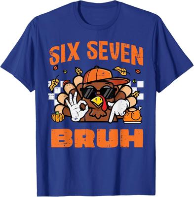 Thanksgiving Turkey Funny Six Seven Bruh 67 Meme Unisex T-Shirt