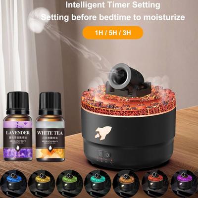 Sopečný prasklý světelný zvlhčovač vzduchu s esenciálními oleji, difuzér Cannon Blast, aroma, zvlhčovač vzduchu, aromaterapeutický difuzér do ložnice