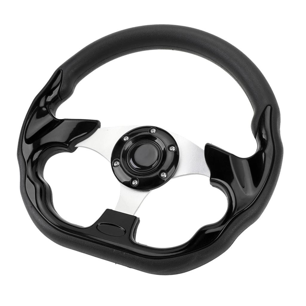 Car Steering Wheel 13in PU Stylish Look Impact Proof Enhanced Grip Easy Installation Racing Steering Wheel for Vehicle