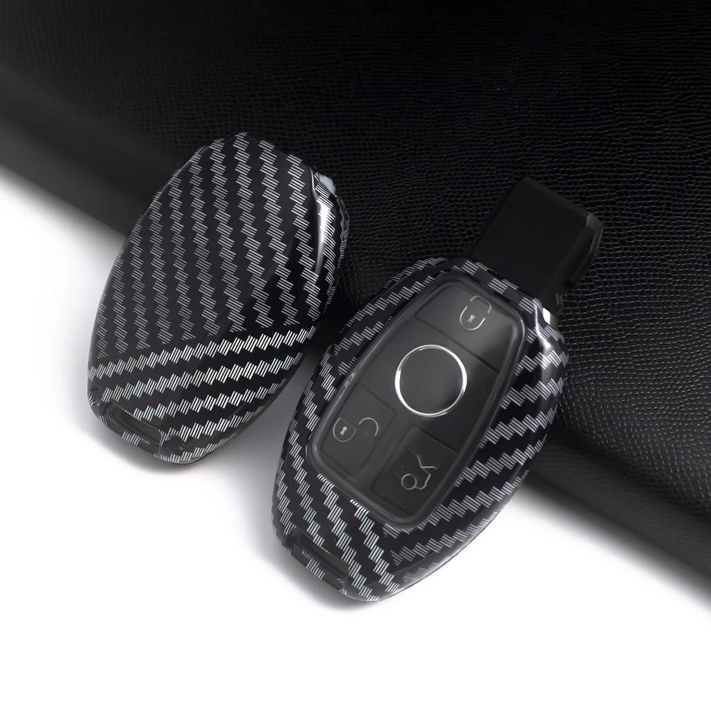 For Mercedes Benz A B C E S G M V-Class Cla Cls Gla Glc Gle Glk Gl/Gls Sl Slk Viano Metris Carbon Fiber Car Key Case Chain Cover