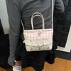 Lace Bow Handbag Square Sweet Crossbody Bag Retro Lattice Handbag  Travel