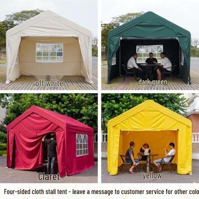 Rode Vierpoot Canvas Luifel Tent - Winddicht, Waterdicht & Zonnescherm voor Markten