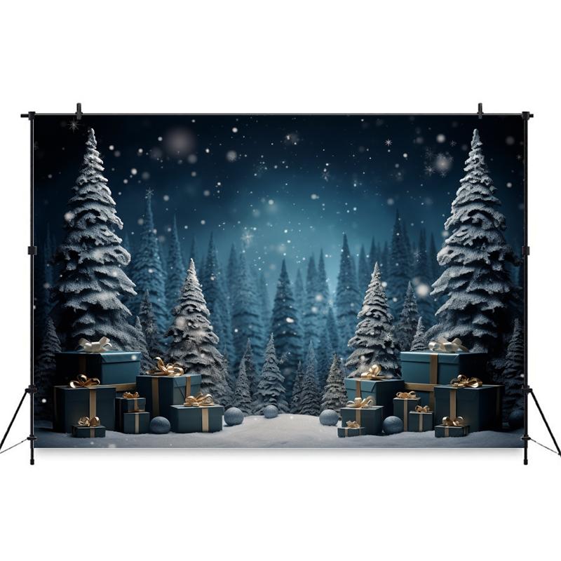 Mocsicka Christmas Tree Backdrop Photography Props Winter Snowflake Forest Decorations Children Party Photo Background Wallpaper