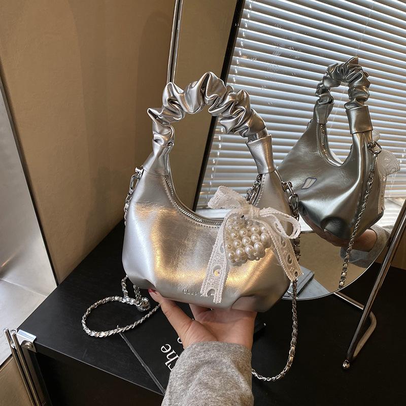 Folded Portable Small Bag Women's Summer New Dumpling Bag Versatile Chain Commuter Shoulder Messenger Bag