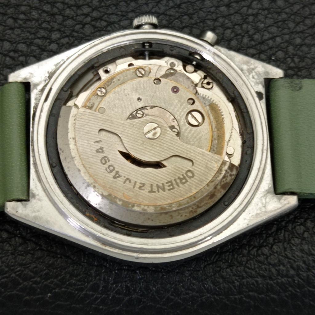 VINTAGE ORIENT AUTOMATIC 46941 JAPAN MENS GREEN COLOR DIAL WATCH a700709-5 R204-a700709