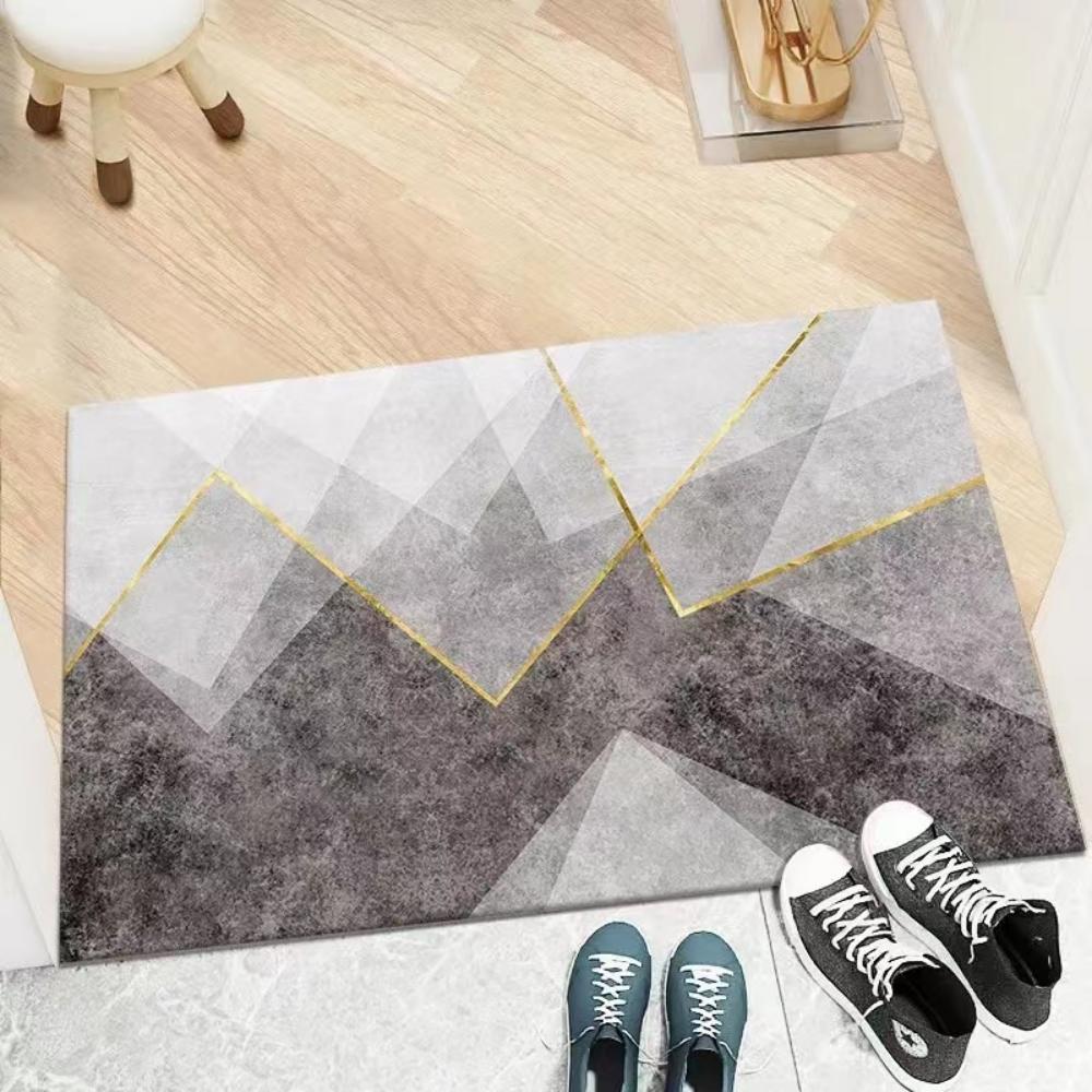 Light Luxury Crystal Velvet Floor Mat Household Doorway Door Mat Simple Dirty-Resistant Kitchen Bathroom Floor Mat