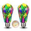 Stained Glass Light Bulb 4W St64 Led Light Bulb Painted Glass E26 Base Mosaic Night Lamp Home Decor Romantic Festive Atmosphere