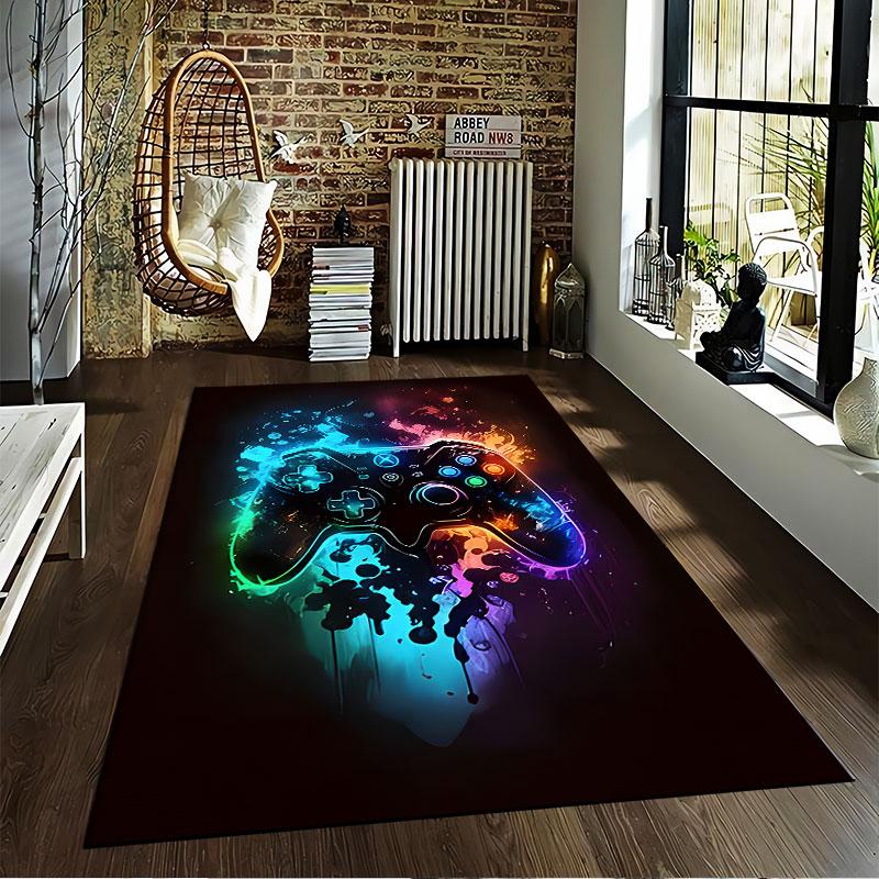 Colorful Gaming Controller Art suitable as a non-slip mat for the living room or bedroom sofa