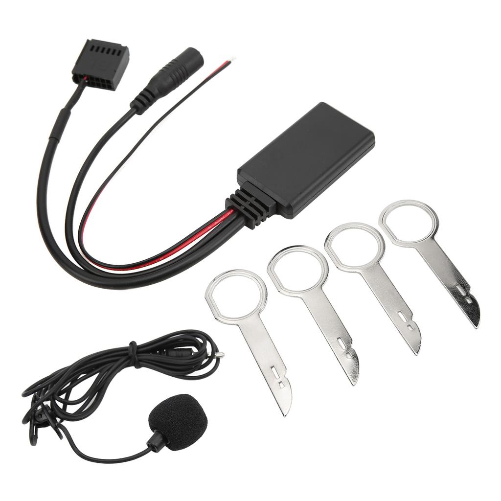 12Pin Car CD AUX IN Wireless Bluetooth Adaptor with Hands Free Microphone Replacement for Focus 2005 Onwards 6000CD