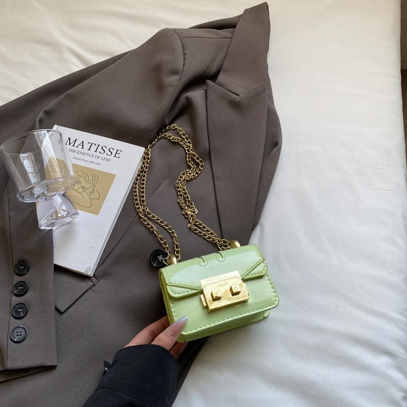 Niche Fashion Mini Chain Bag 2025 Spring New Korean Simple Foreign Style Small Square Bag Candy Color Messenger Bag