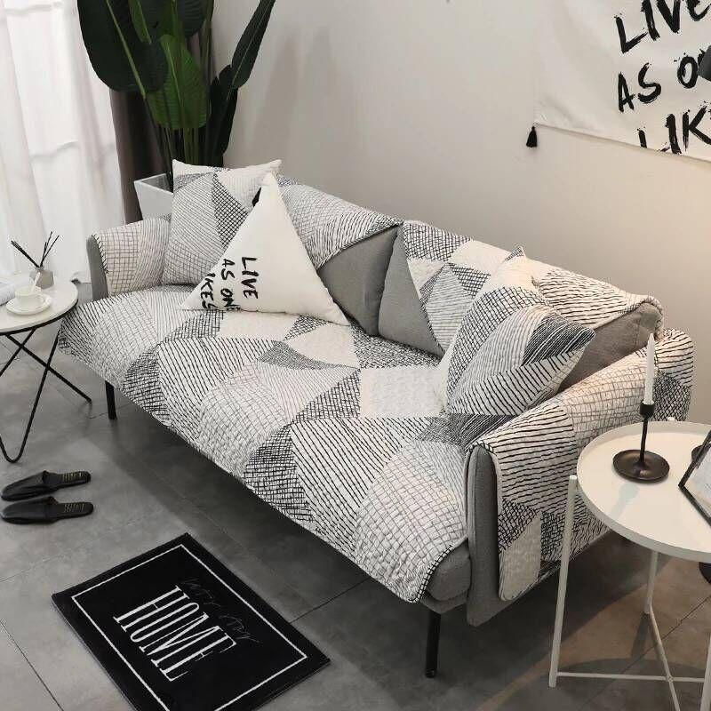 

Ткань для диванной подушки из чистого хлопка, всесезонный противоскользящий чехол для дивана в гостиной, простая современная универсальная подушка 70*70