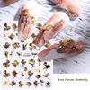 Laser Gold Black 3D Nail Art Stickers Decals Butterfly Flower Rose Plant Maple Leaf Nail Decoration Manicure Tool