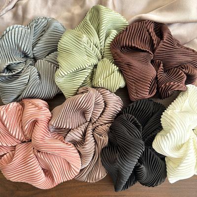 Seidig Cremig Glänzend Große Haargummis Vintage Sanft Einfarbig Haarband Stirnband für Frauen Mädchen Elegant Elastisches Haarband