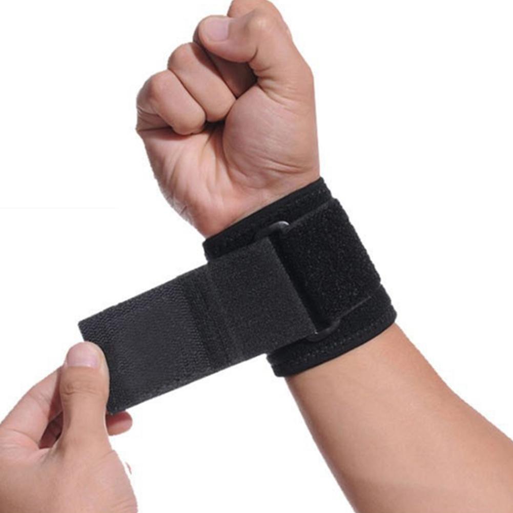 2 Pcs Adjustable Breathable Sports Running Cycling Wrist Guard Wrap Protector (Black)