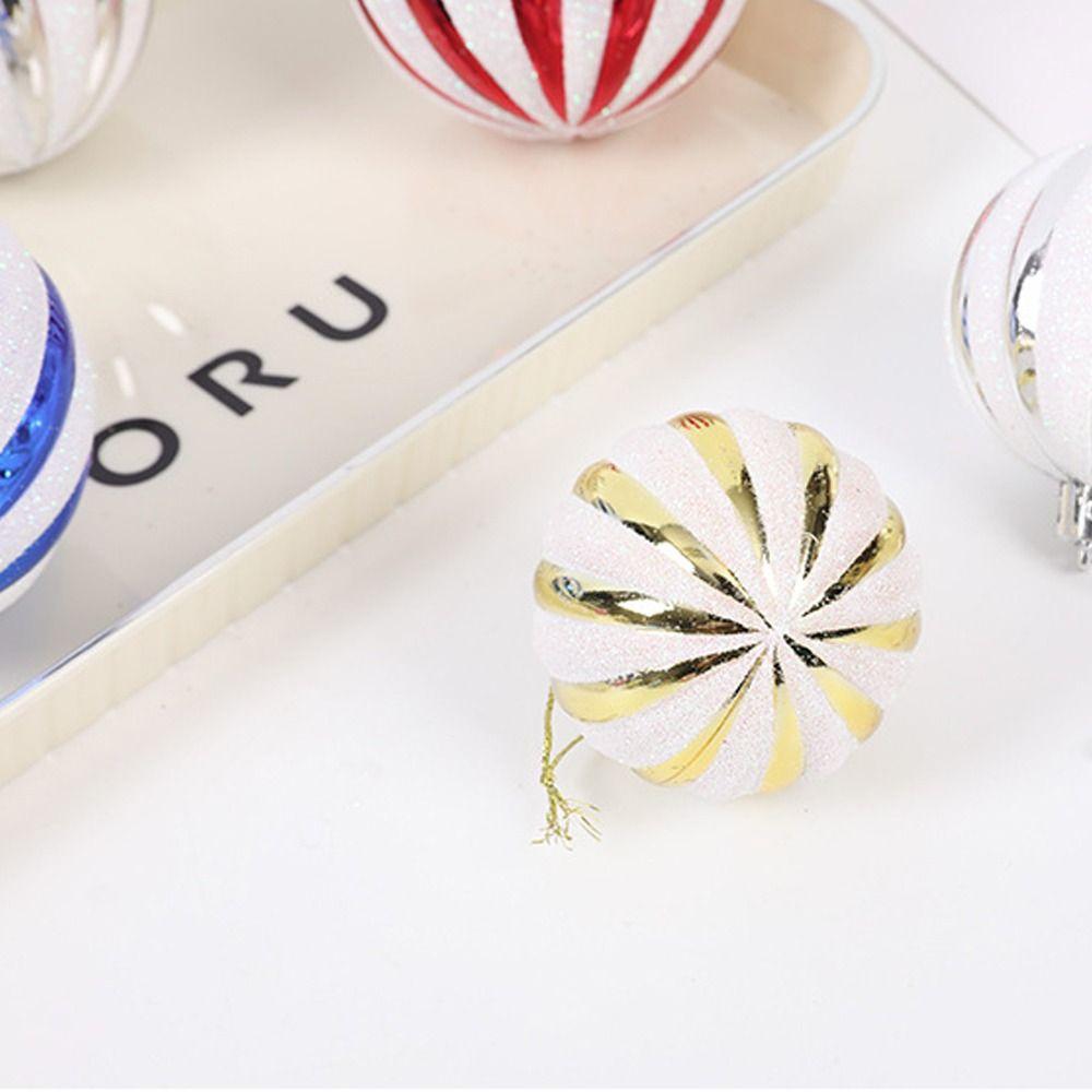 6pcs Creative Christmas Ball Set Plastic Hanging Ornament Christmas Tree Pendant Wedding