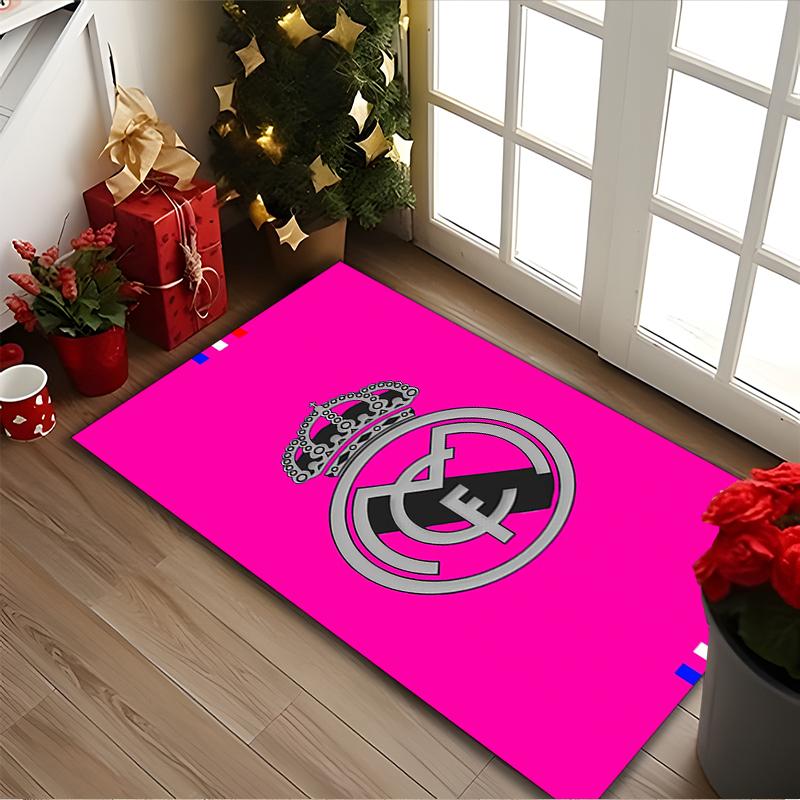 Real Madrid Rug Ideal for Reading Room, Multi-purpose Office Chair Sofa Carpet, Anti-slip Printed Home Area Rug