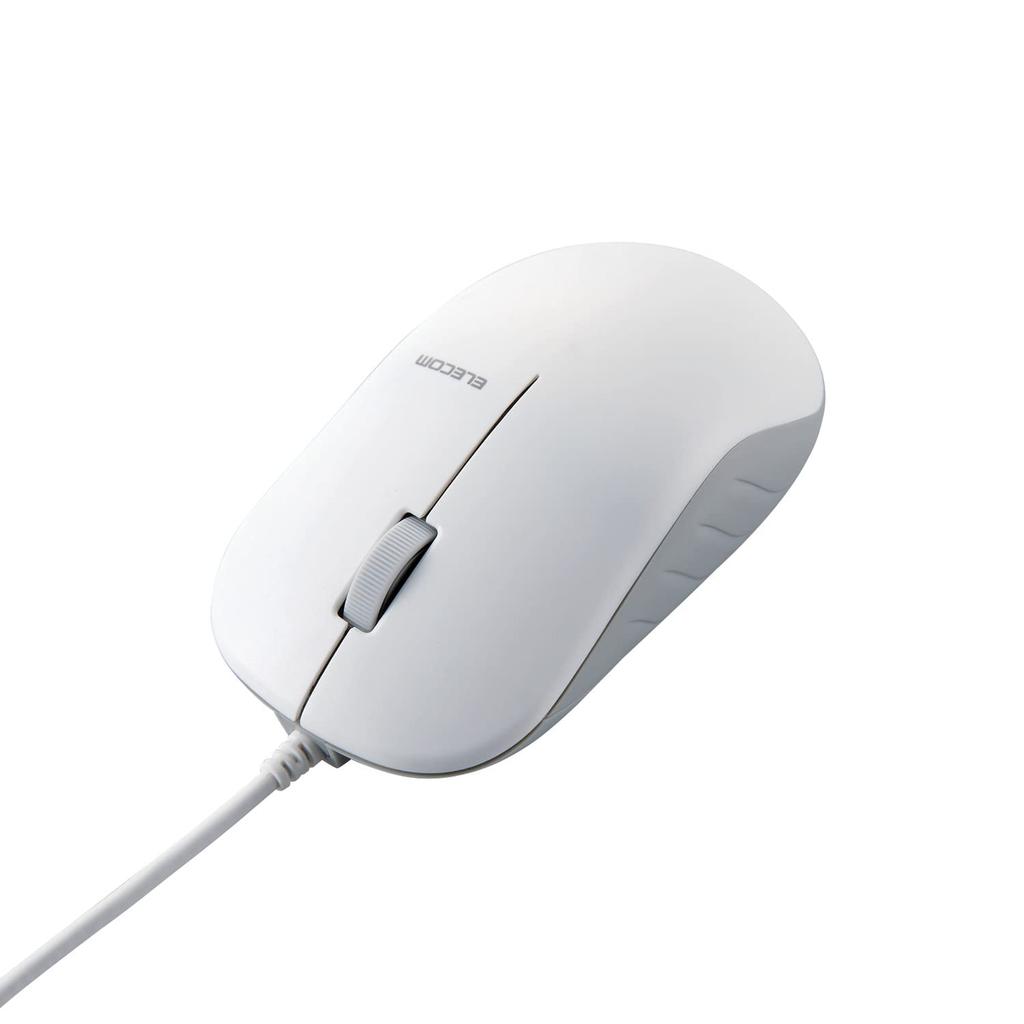 ELECOM Mouse, Heavy-Duty USB Optical Wired Mouse, 3 Buttons, EU RoHS Compliant, White, M-K7URWHRS