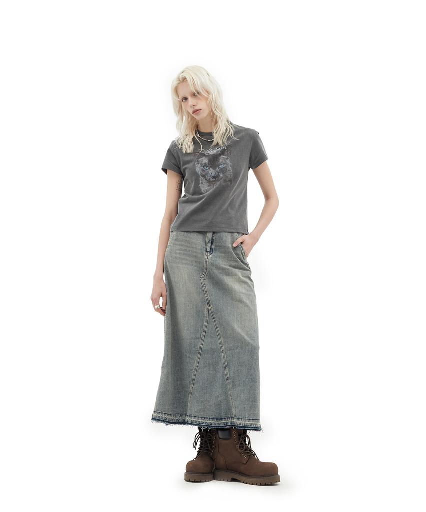 Depeugameoncheu Cat Ava T-Shirts [Charcoal]