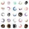 50 Non-repeat Dreamy Moon Theme Waterproof Decorative Stickers Various Creative Illustrations of Moon