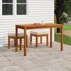 3 Piece Garden Dining Set with Cushions Solid Acacia Wood