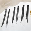 Elegant Black Long Tassel Rhinestone Earrings with Inlaid Diamonds