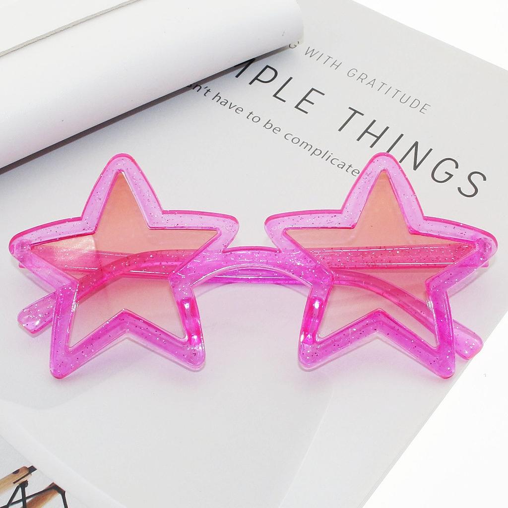 New Trendy Star Sunglasses Fun Birthday Party Colorful Pentagram Decorative Eyewear