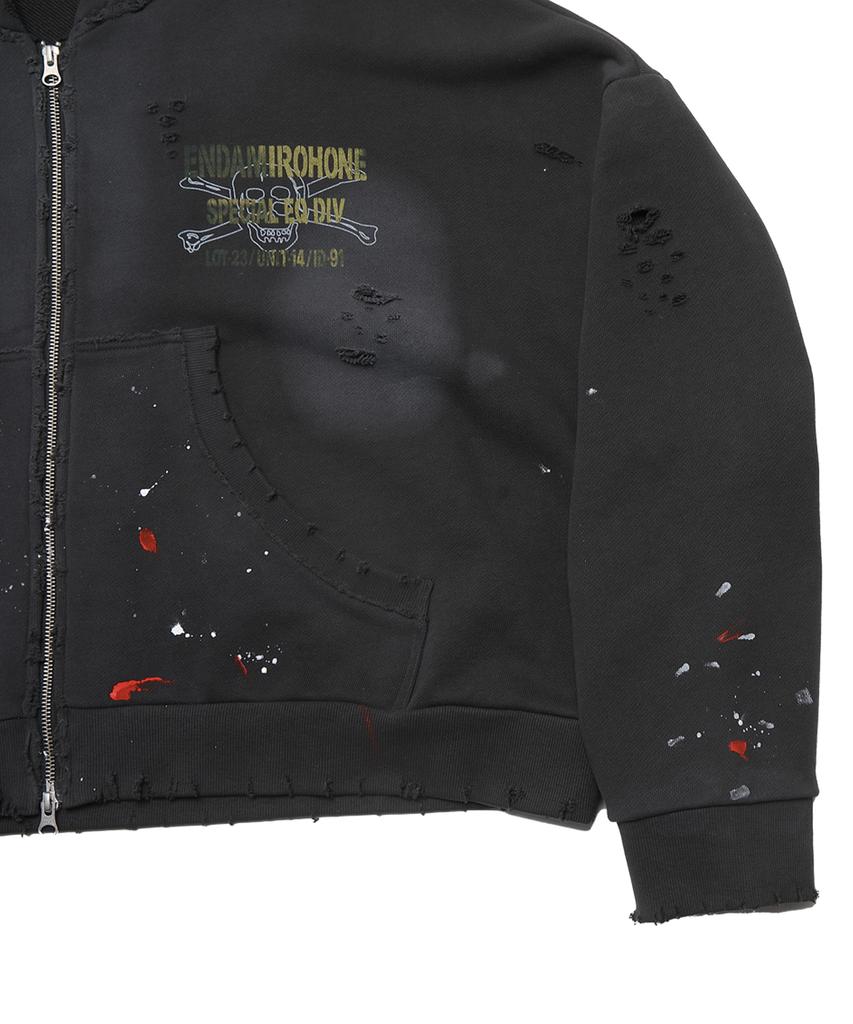 Endamirohone Rust Damaged Zip Hoodie