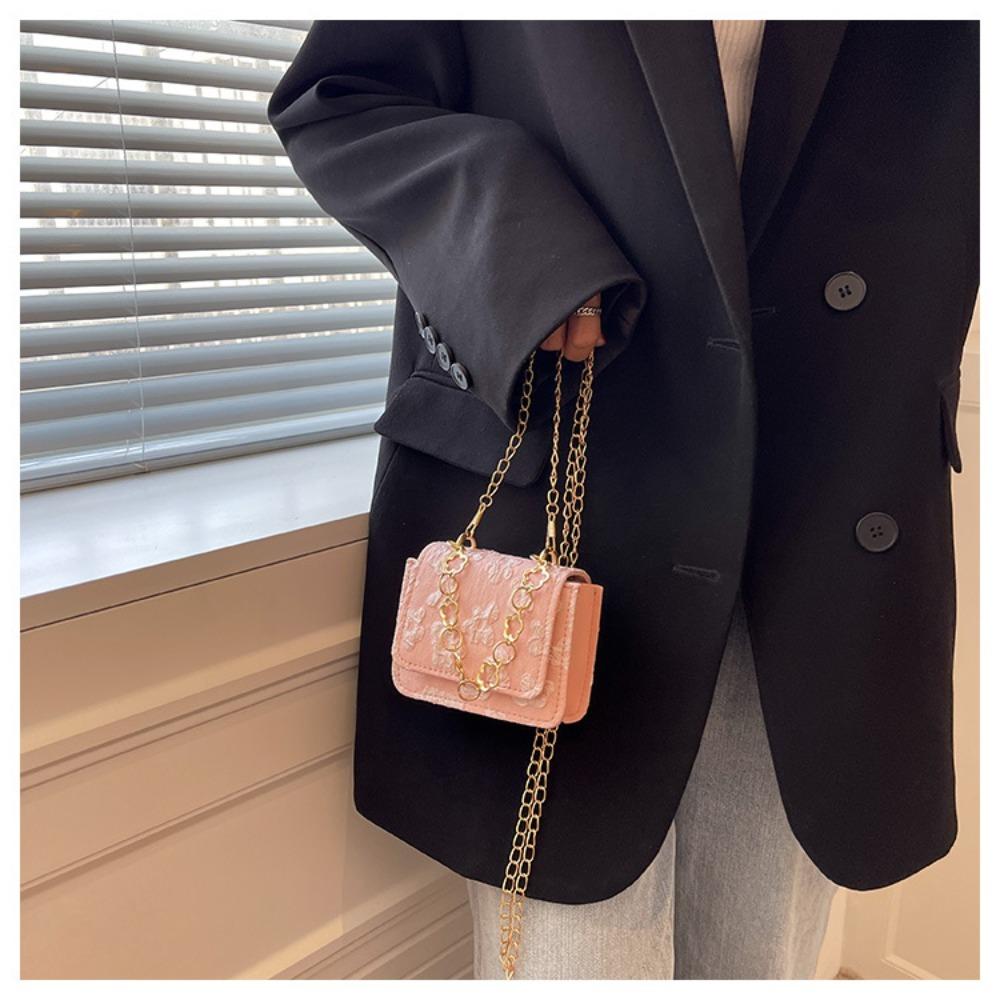 

Handbag Crossbody Bag Lace Flower Mini Purses Portable Shoulder Bag Ladies бежевий