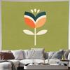Boho Flower Tapestry Wall Hanging Aesthetic Room Decor Nature Botanical Wall Art Dorm Room Living Room Home Textile