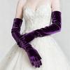 1 Paar Damen Flauschige Elegante Samt Unifarbene 53cm Lange Handschuhe Vollfinger Abendkleid Etikette Bühnenauftritt Partyhandschuhe