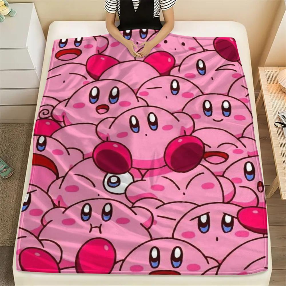 Kirby2 Ruhige Ruhe Bedruckte Flanelldecke, Vielseitige Warme Abdeckung für Innenräume und Outdoor-Ausflüge.-TING