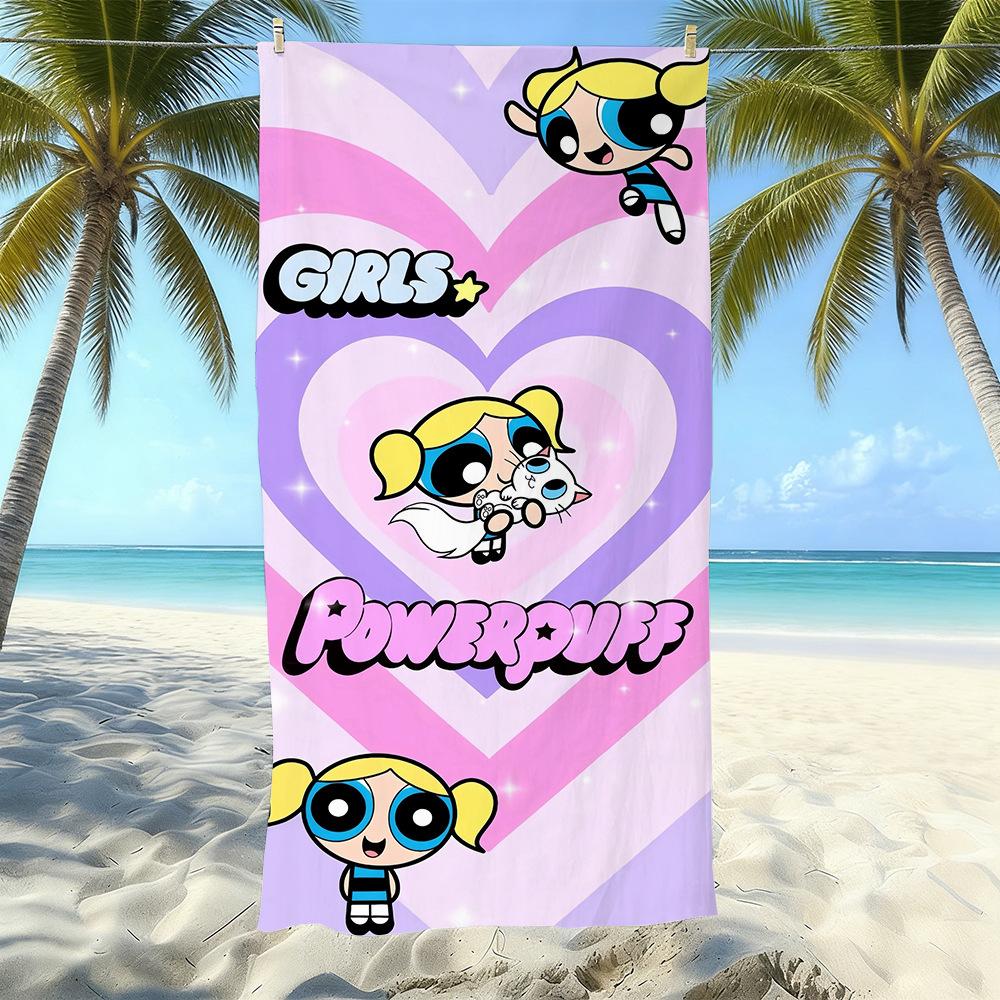 Cartoon Flying Little Policewoman Microfiber Beach Towel Quick-Drying Water-Absorbing Children'S Swimming Bath Towel Travel Portable Large Ruler