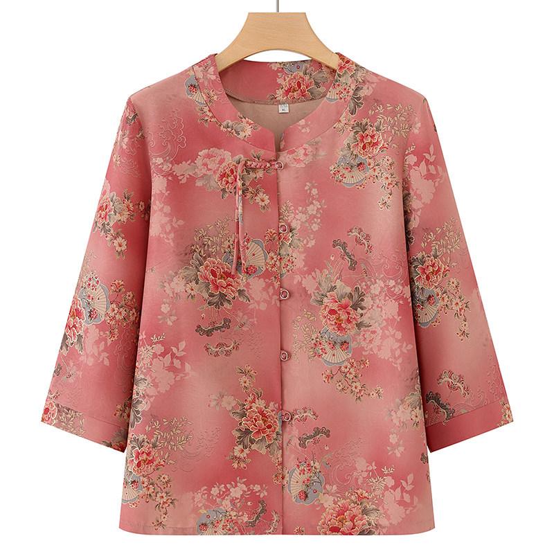

Women s Spring & Summer Tang Suit Tops for Seniors (60s-70s) 4XL - Recommended for 135-150 kg червоний