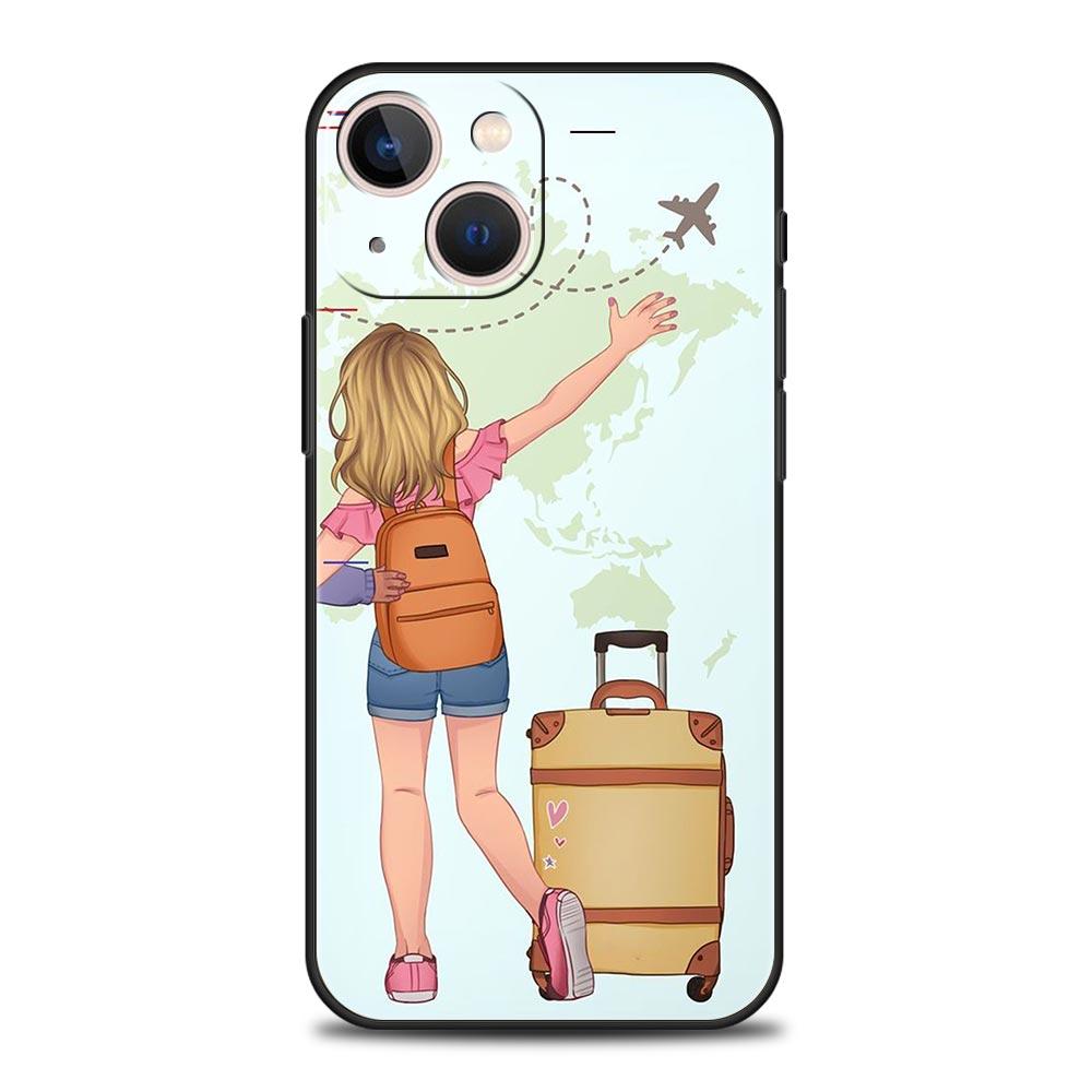 Fashion Planes World Map Travel Luxury Soft Phone Case For iPhone 13 15 14 12 11 Pro MAX XR X SE XS 7 8 Plus Silicone Cover