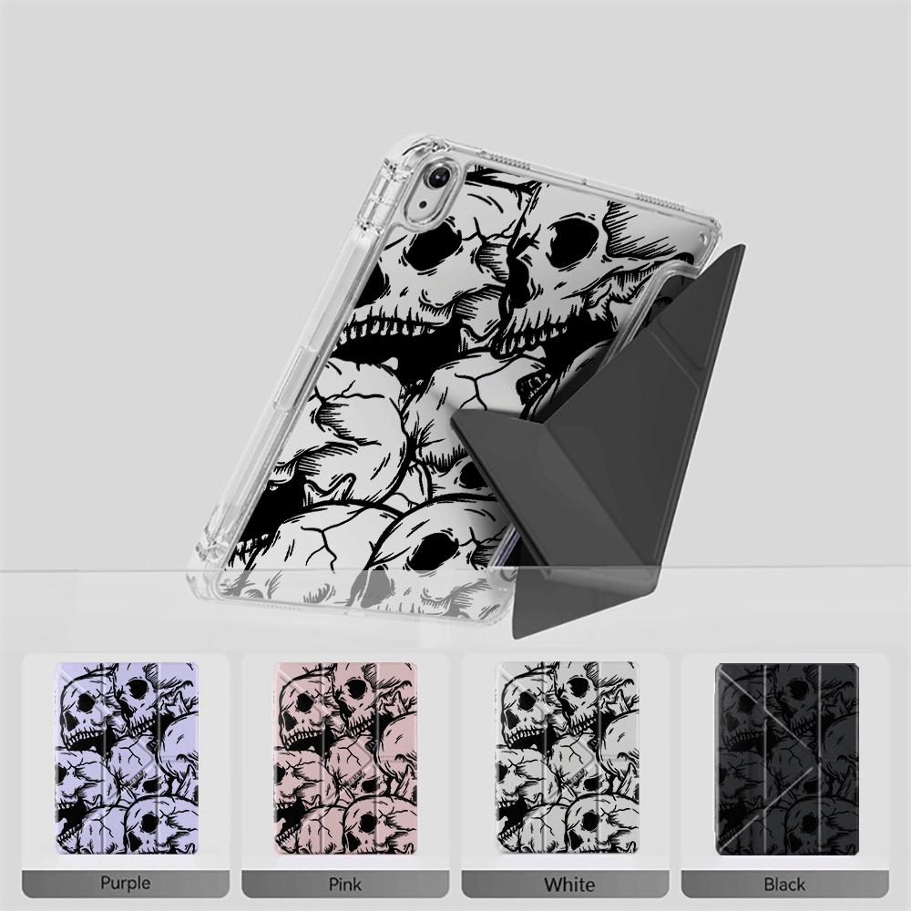 Creative Skull Y-Fold Holder Cover Tablet Case For iPad Mini 6 7 Air 4 5 M3 M2 1 2 M4 11inch Pro 2025 Pro 11th 10th 9th 8th 7th