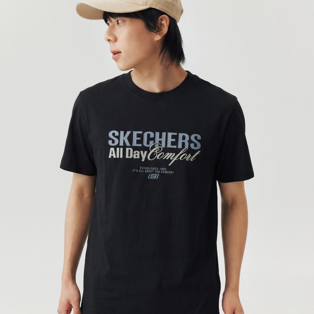 Skechers Breathable Round Neck Solid Color Pullover T-Shirt Men tops L126M020-0018