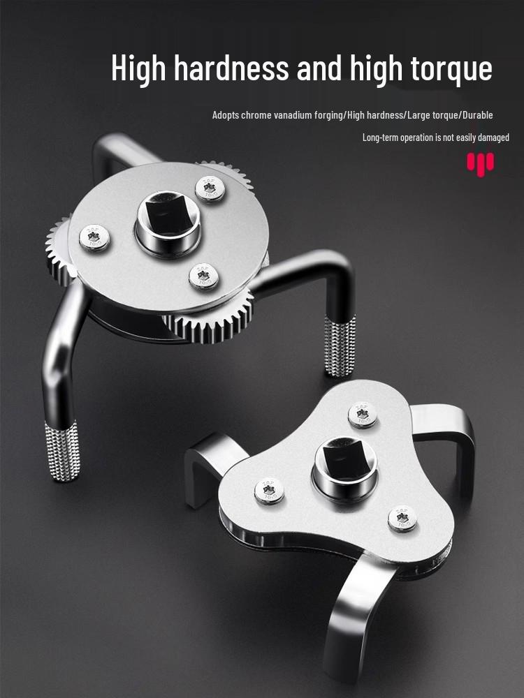 Adjustable Non-Slip Three-Jaw Oil Filter Removal Wrench