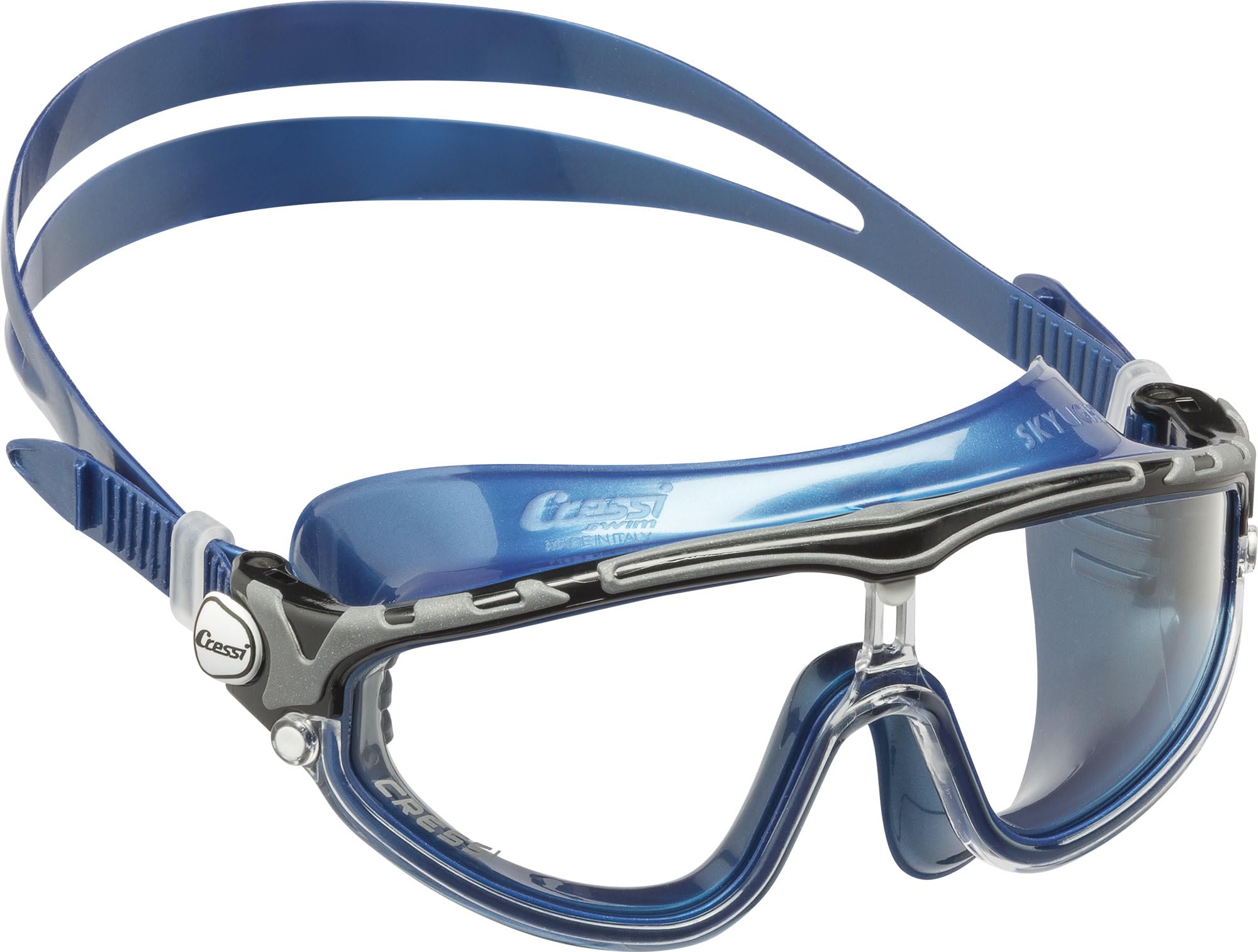 

Open Water Swimming Goggles Unisex Single Eye Type Wide View UV Protection Lens Blue Metal DE2033555 [Cressy] [SKYLIGHT] [Genuine Product]