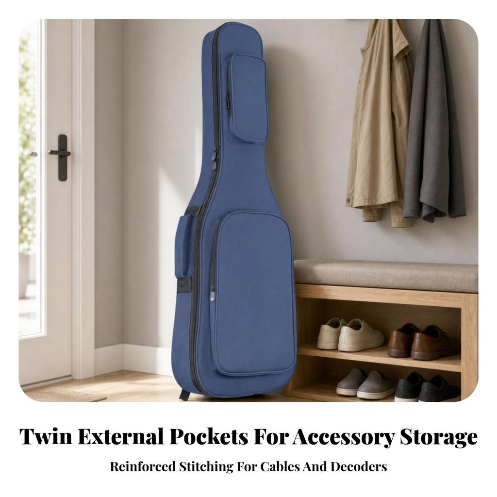 Shock-Absorbing Electric Guitar Bag with Neck Cradle Padded